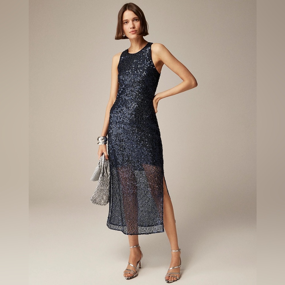 J.Crew Collection layered sequin slip dress CC717